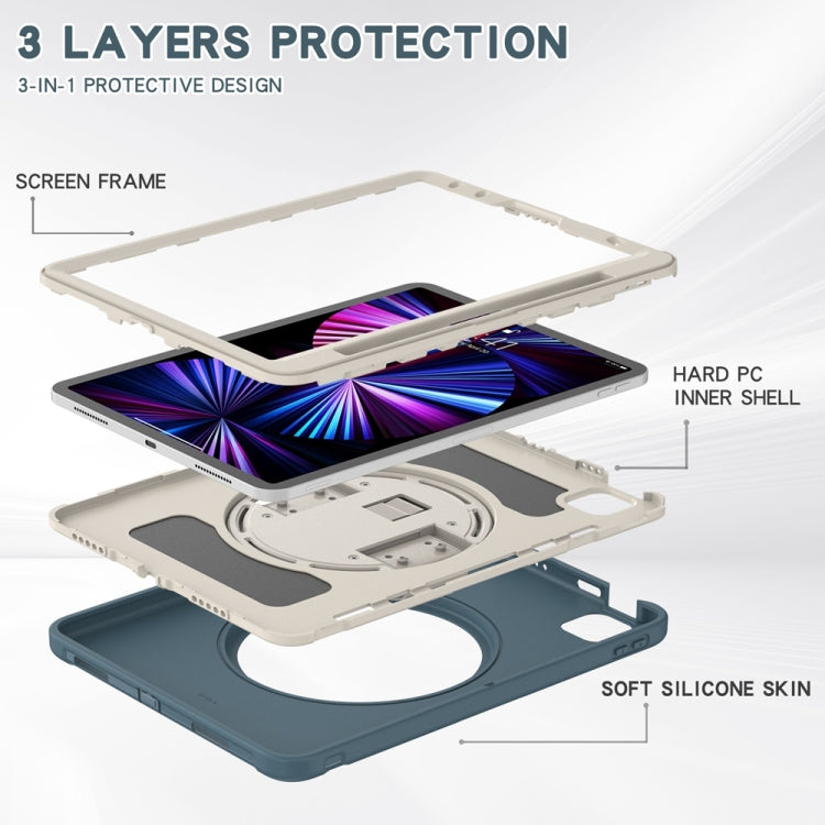 For iPad Pro 11 2025 / 2024 Spider Wheel Silicone Hybrid PC Tablet Case