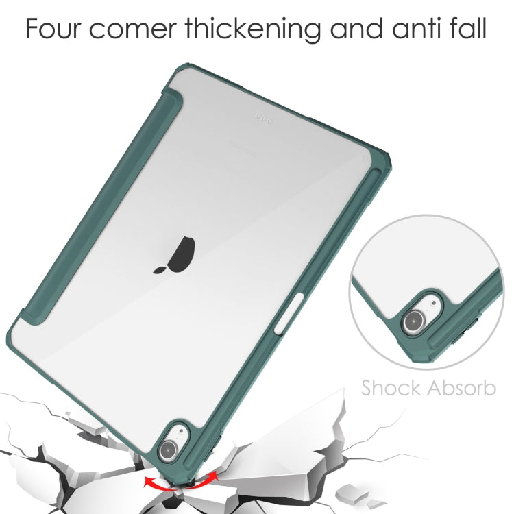 For iPad Air 11 2026 / 2025 / 2024 Pure Color 3-fold Clear TPU Smart Leather Tablet Case