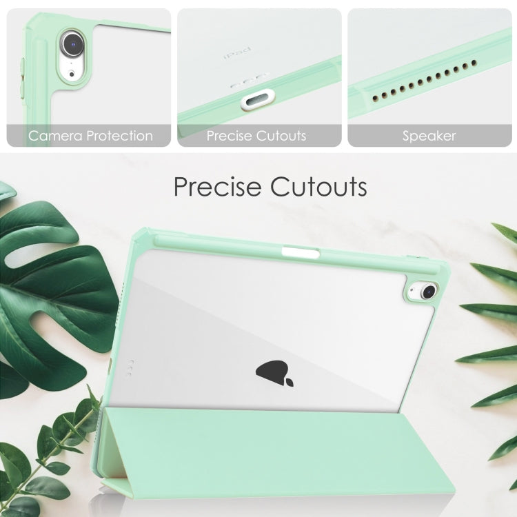 For iPad Air 11 2026 / 2025 / 2024 Pure Color 3-fold Clear TPU Smart Leather Tablet Case