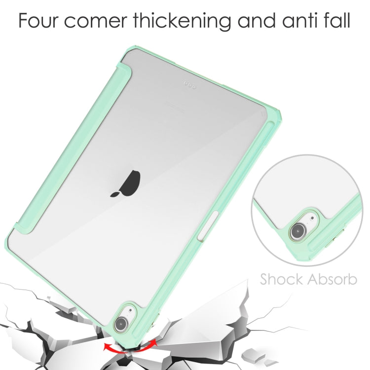 For iPad Air 11 2026 / 2025 / 2024 Pure Color 3-fold Clear TPU Smart Leather Tablet Case