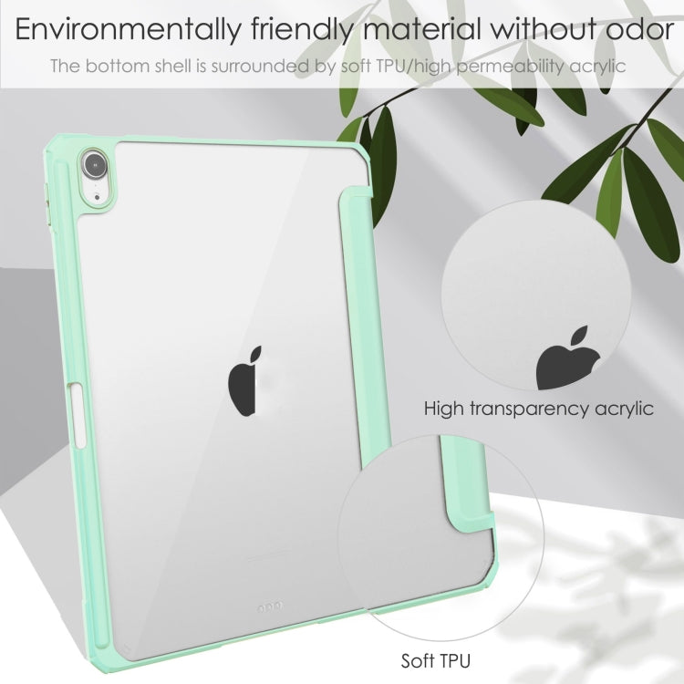 For iPad Air 11 2026 / 2025 / 2024 Pure Color 3-fold Clear TPU Smart Leather Tablet Case