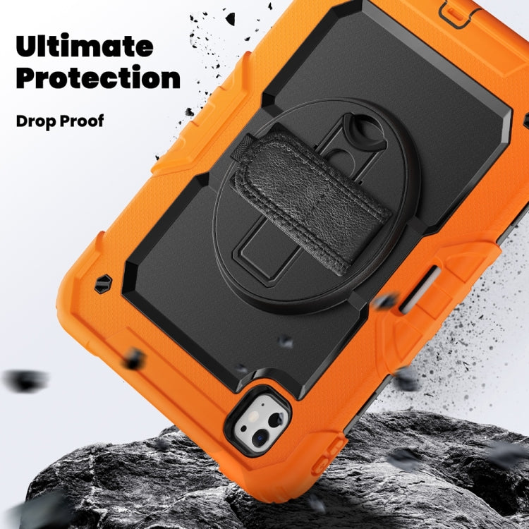 For iPad Pro 11 2025 / 2024 Lucky Wheel Grip Silicone Hybrid PC Tablet Case with Shoulder Strap