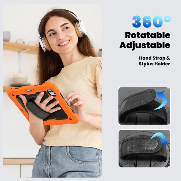 For iPad Pro 11 2025 / 2024 Lucky Wheel Grip Silicone Hybrid PC Tablet Case with Shoulder Strap