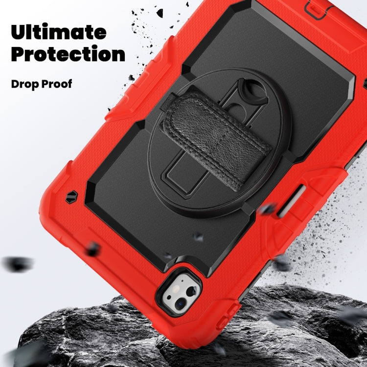 For iPad Pro 11 2025 / 2024 Lucky Wheel Grip Silicone Hybrid PC Tablet Case with Shoulder Strap