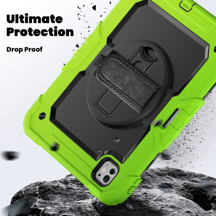 For iPad Pro 11 2025 / 2024 Lucky Wheel Grip Silicone Hybrid PC Tablet Case with Shoulder Strap