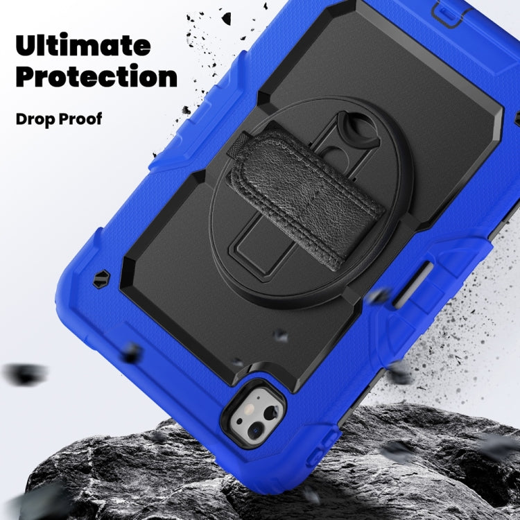 For iPad Pro 11 2025 / 2024 Lucky Wheel Grip Silicone Hybrid PC Tablet Case with Shoulder Strap