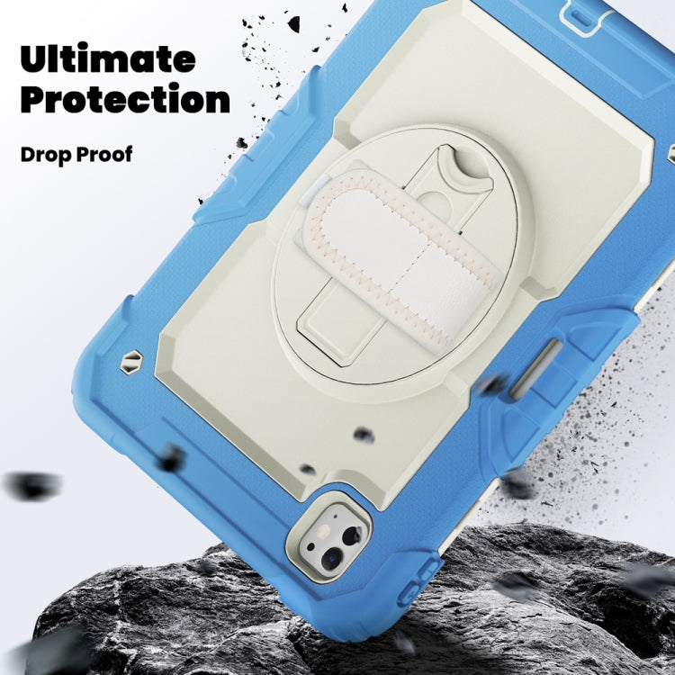 For iPad Pro 11 2025 / 2024 Lucky Wheel Grip Silicone Hybrid PC Tablet Case with Shoulder Strap