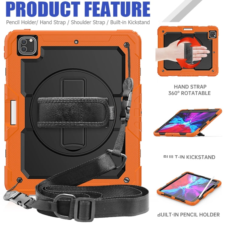 For iPad Pro 13 2025 / 2024 Lucky Wheel Grip Silicone Hybrid PC Tablet Case with Shoulder Strap