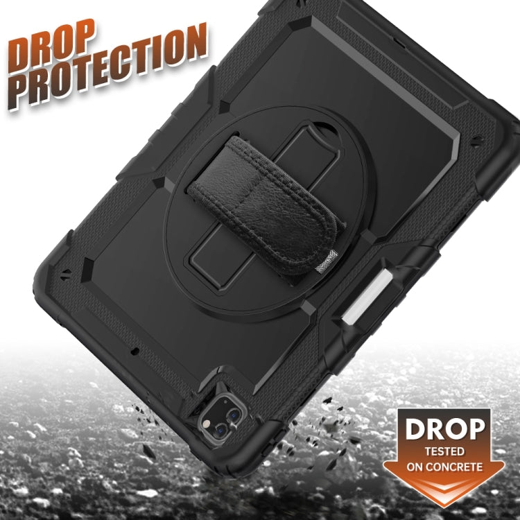 For iPad Pro 13 2025 / 2024 Lucky Wheel Grip Silicone Hybrid PC Tablet Case with Shoulder Strap