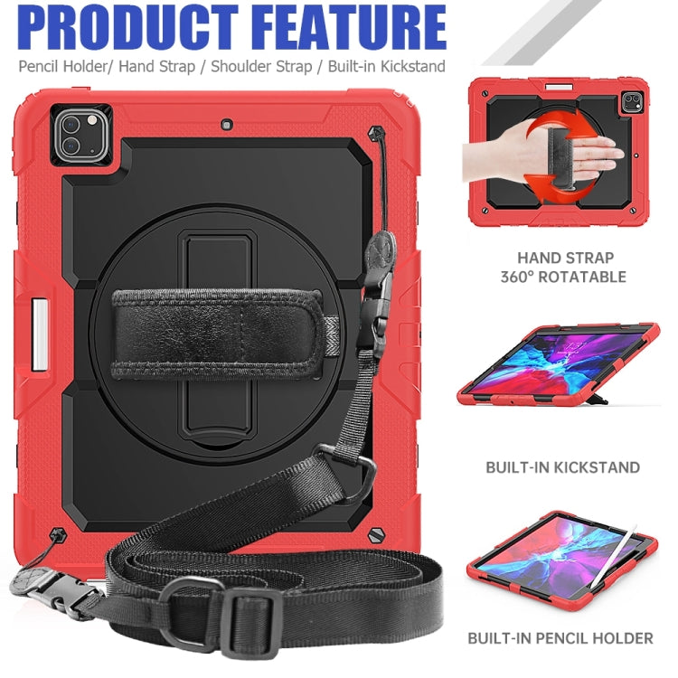 For iPad Pro 13 2025 / 2024 Lucky Wheel Grip Silicone Hybrid PC Tablet Case with Shoulder Strap