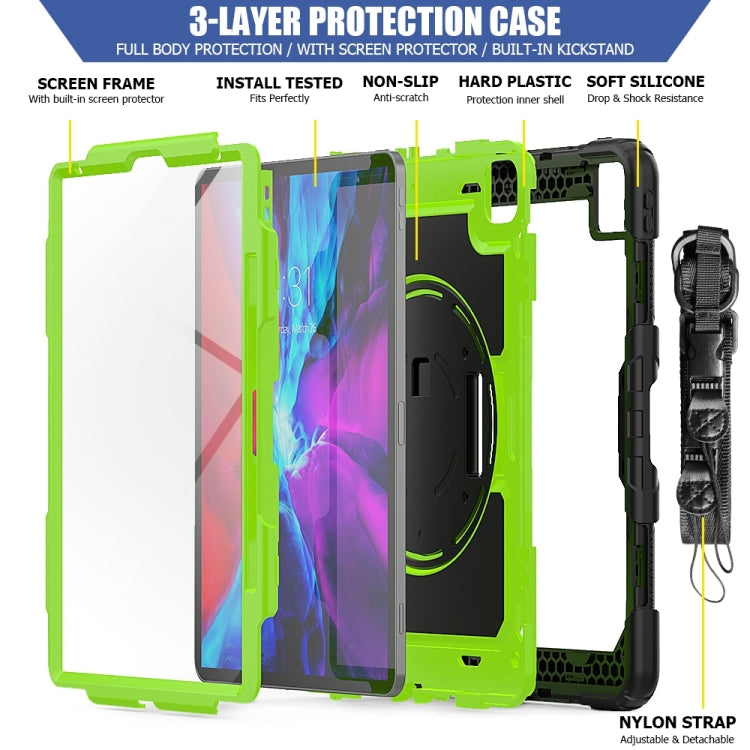 For iPad Pro 13 2025 / 2024 Lucky Wheel Grip Silicone Hybrid PC Tablet Case with Shoulder Strap
