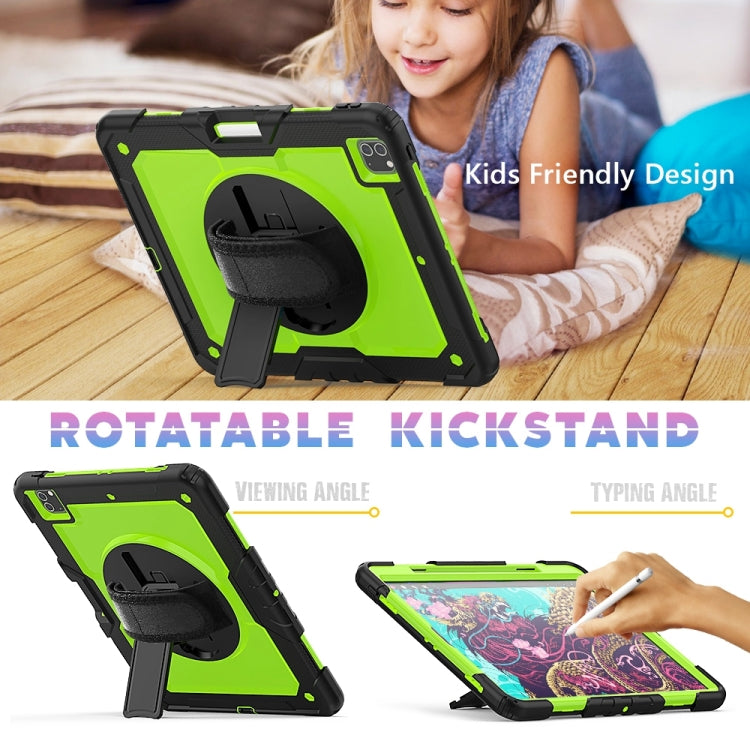 For iPad Pro 13 2025 / 2024 Lucky Wheel Grip Silicone Hybrid PC Tablet Case with Shoulder Strap