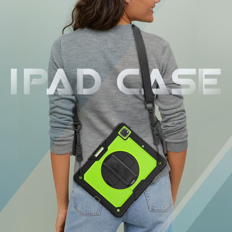 For iPad Pro 13 2025 / 2024 Lucky Wheel Grip Silicone Hybrid PC Tablet Case with Shoulder Strap