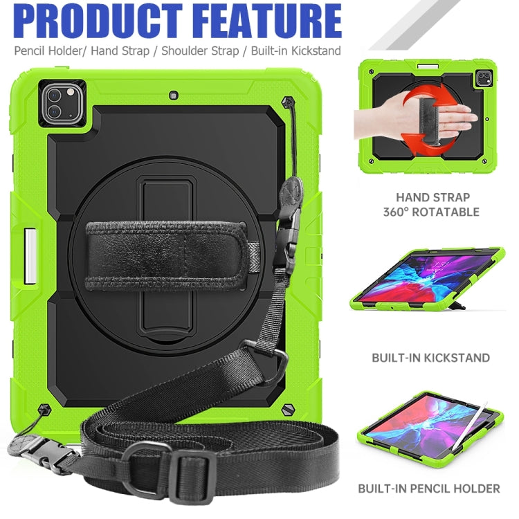 For iPad Pro 13 2025 / 2024 Lucky Wheel Grip Silicone Hybrid PC Tablet Case with Shoulder Strap