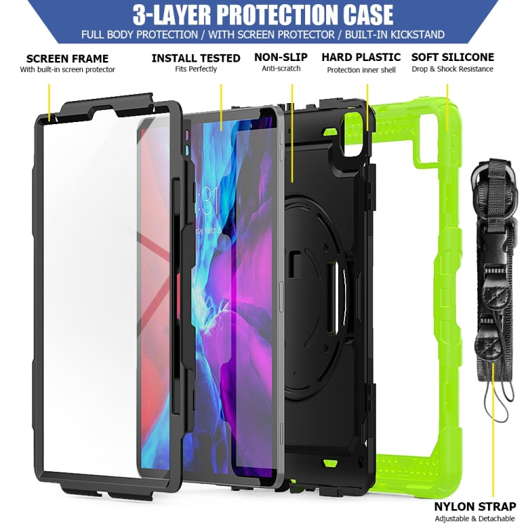 For iPad Pro 13 2025 / 2024 Lucky Wheel Grip Silicone Hybrid PC Tablet Case with Shoulder Strap