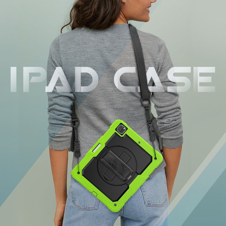 For iPad Pro 13 2025 / 2024 Lucky Wheel Grip Silicone Hybrid PC Tablet Case with Shoulder Strap