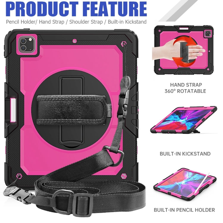 For iPad Pro 13 2025 / 2024 Lucky Wheel Grip Silicone Hybrid PC Tablet Case with Shoulder Strap