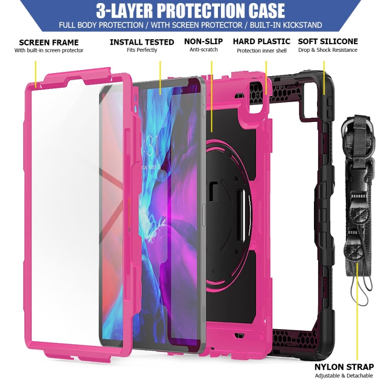 For iPad Pro 13 2025 / 2024 Lucky Wheel Grip Silicone Hybrid PC Tablet Case with Shoulder Strap