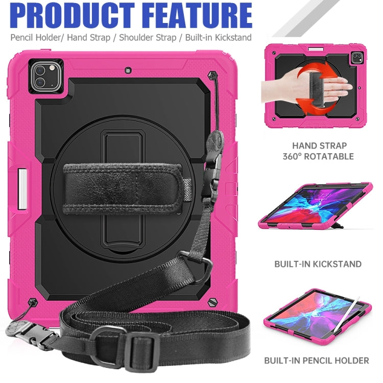 For iPad Pro 13 2025 / 2024 Lucky Wheel Grip Silicone Hybrid PC Tablet Case with Shoulder Strap