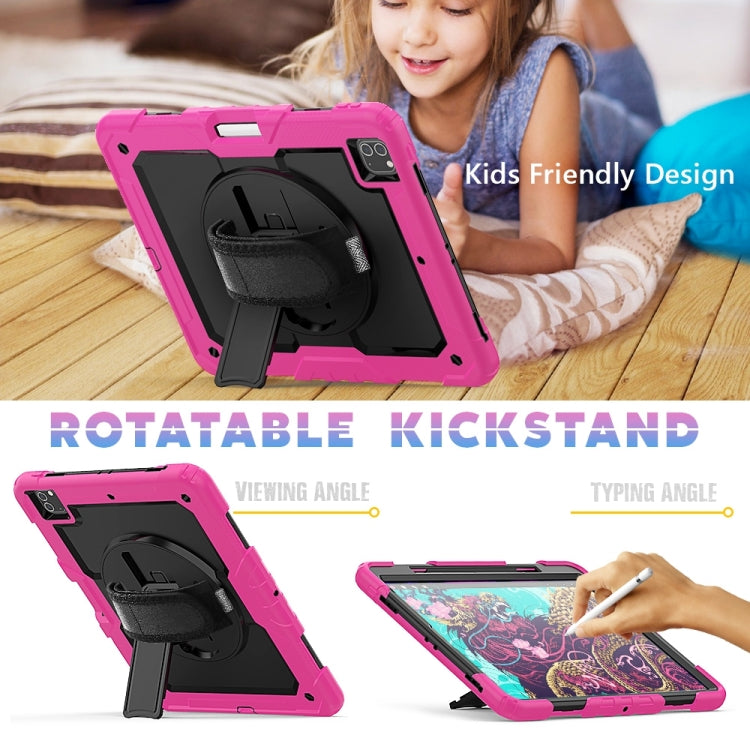 For iPad Pro 13 2025 / 2024 Lucky Wheel Grip Silicone Hybrid PC Tablet Case with Shoulder Strap