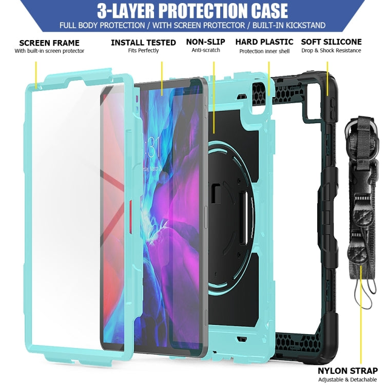 For iPad Pro 13 2025 / 2024 Lucky Wheel Grip Silicone Hybrid PC Tablet Case with Shoulder Strap