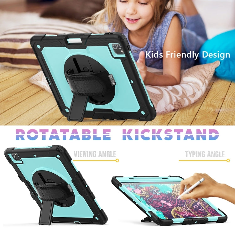 For iPad Pro 13 2025 / 2024 Lucky Wheel Grip Silicone Hybrid PC Tablet Case with Shoulder Strap