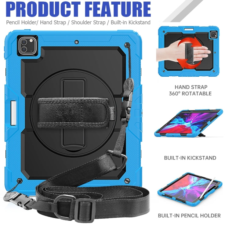 For iPad Pro 13 2025 / 2024 Lucky Wheel Grip Silicone Hybrid PC Tablet Case with Shoulder Strap