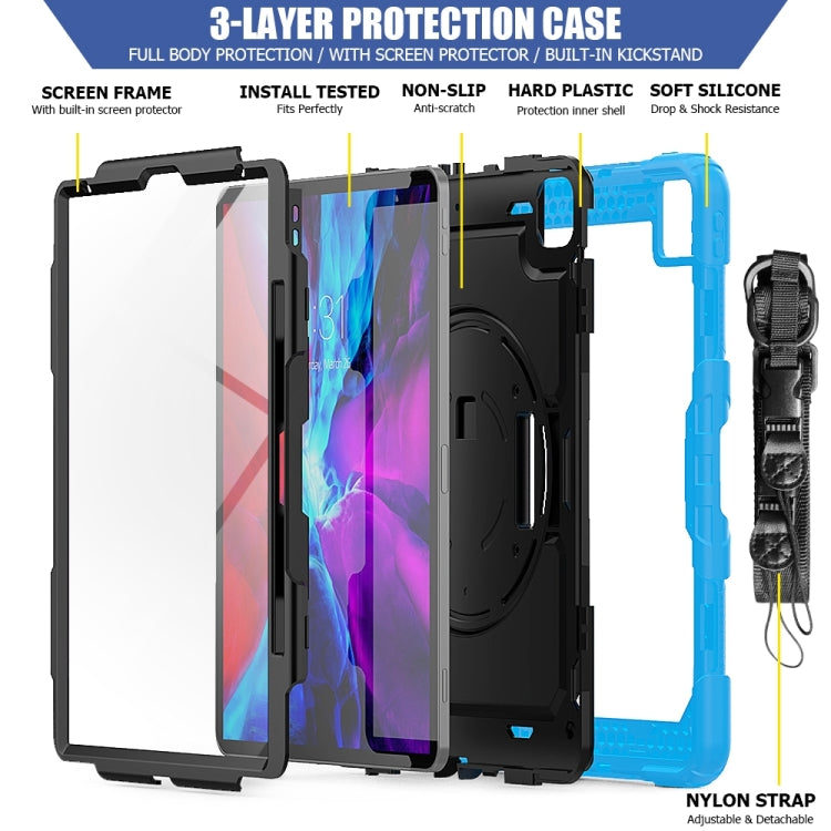 For iPad Pro 13 2025 / 2024 Lucky Wheel Grip Silicone Hybrid PC Tablet Case with Shoulder Strap