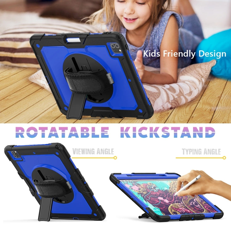 For iPad Pro 13 2025 / 2024 Lucky Wheel Grip Silicone Hybrid PC Tablet Case with Shoulder Strap
