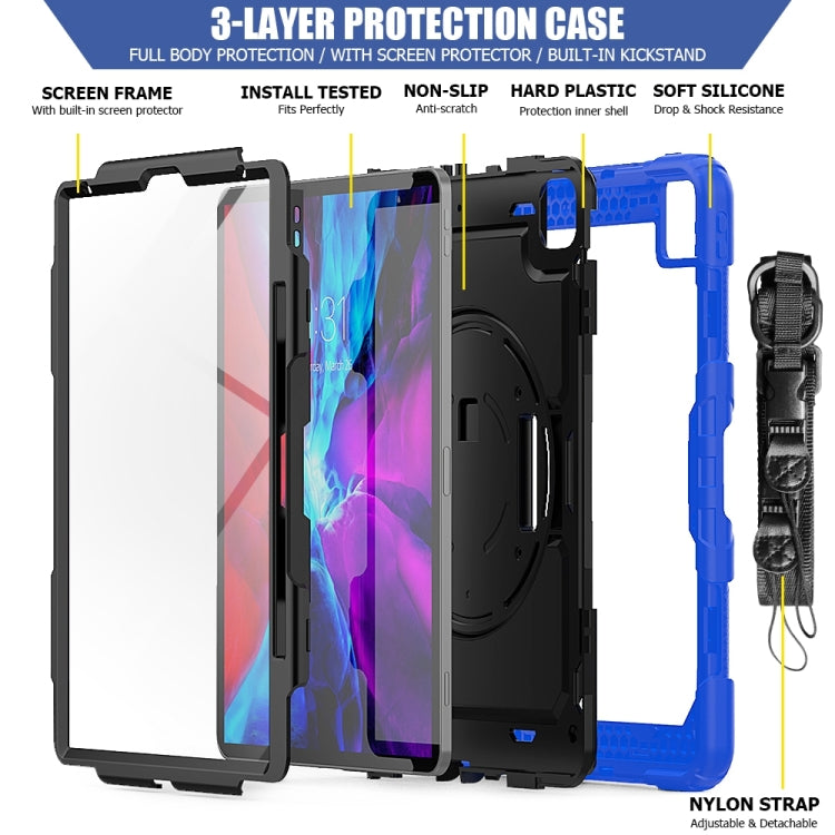 For iPad Pro 13 2025 / 2024 Lucky Wheel Grip Silicone Hybrid PC Tablet Case with Shoulder Strap