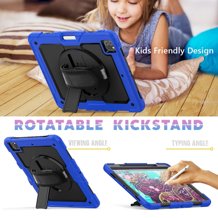 For iPad Pro 13 2025 / 2024 Lucky Wheel Grip Silicone Hybrid PC Tablet Case with Shoulder Strap