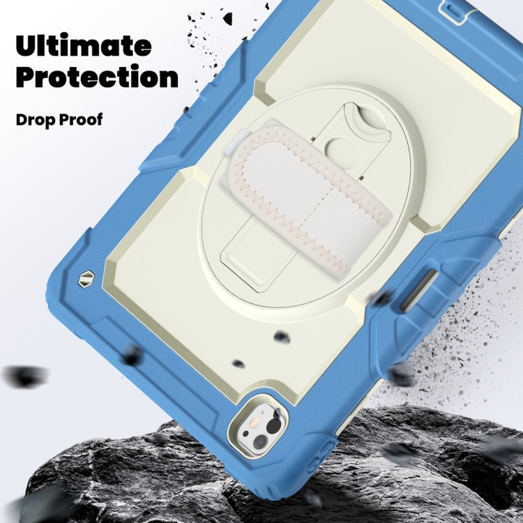 For iPad Pro 13 2025 / 2024 Lucky Wheel Grip Silicone Hybrid PC Tablet Case with Shoulder Strap