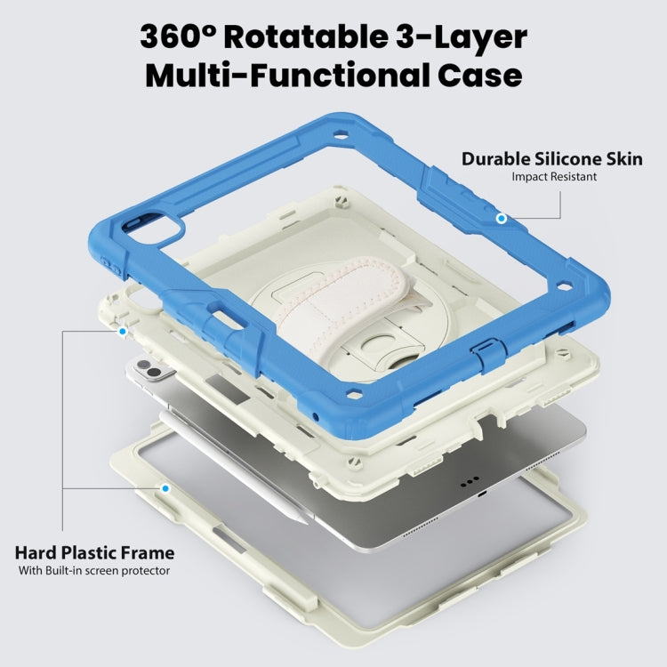 For iPad Pro 13 2025 / 2024 Lucky Wheel Grip Silicone Hybrid PC Tablet Case with Shoulder Strap