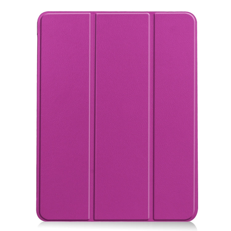 For iPad Air 11 2024 / 2025 / 2026 Custer TPU Pure Color 3-Fold Holder Smart Leather Tablet Case