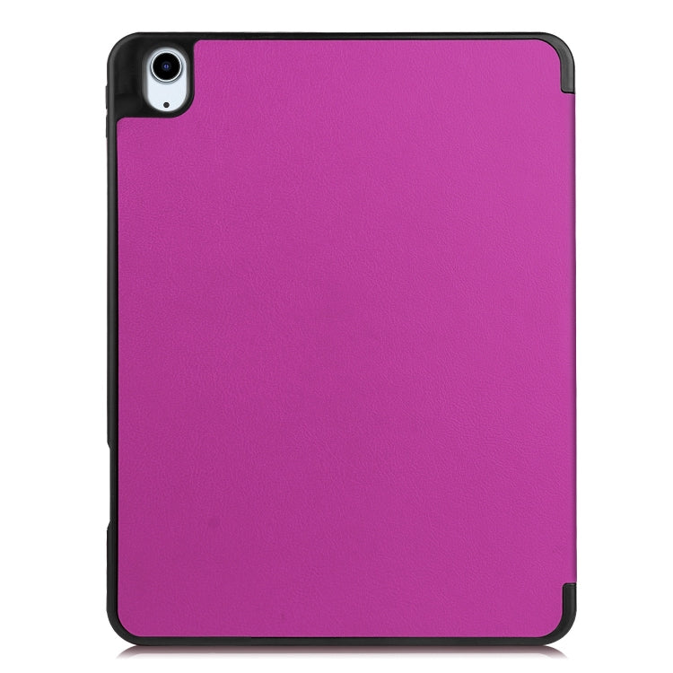 For iPad Air 11 2024 / 2025 / 2026 Custer TPU Pure Color 3-Fold Holder Smart Leather Tablet Case