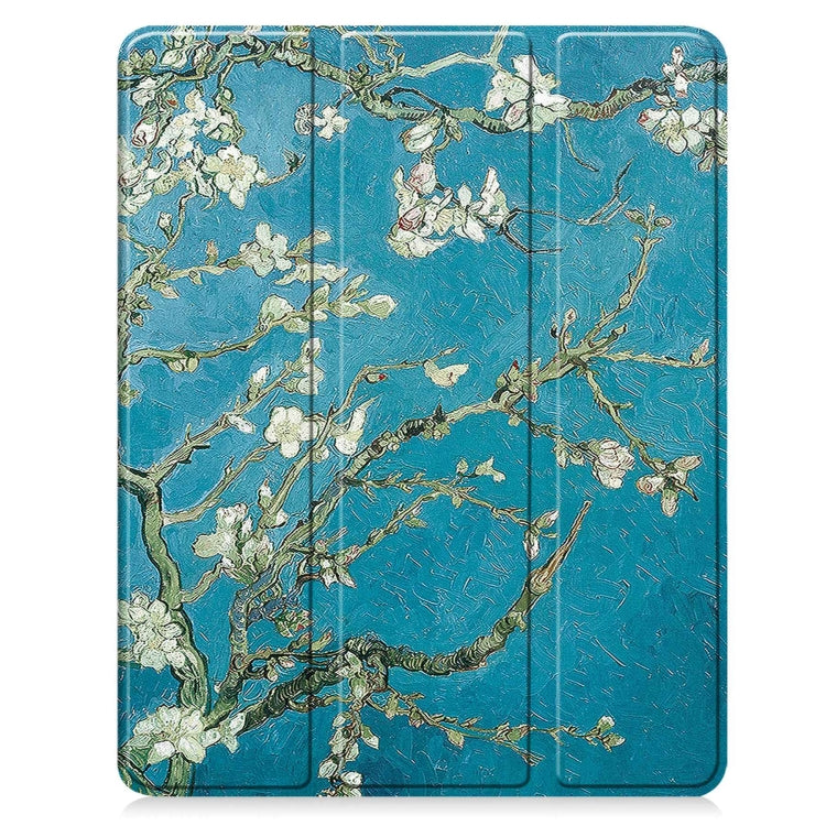For iPad Pro 13 2025 / 2024 Custer Painted 3-Fold Holder Smart Leather Tablet Case with Pen Tray