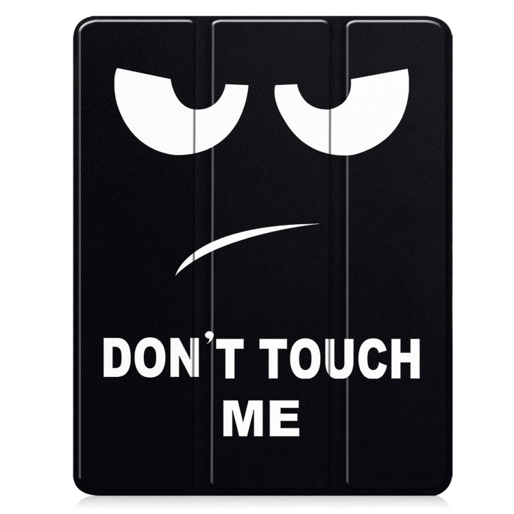 For iPad Pro 13 2025 / 2024 Custer Painted 3-Fold Holder Smart Leather Tablet Case with Pen Tray