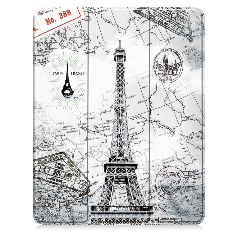 For iPad Pro 13 2025 / 2024 Custer Painted 3-Fold Holder Smart Leather Tablet Case with Pen Tray