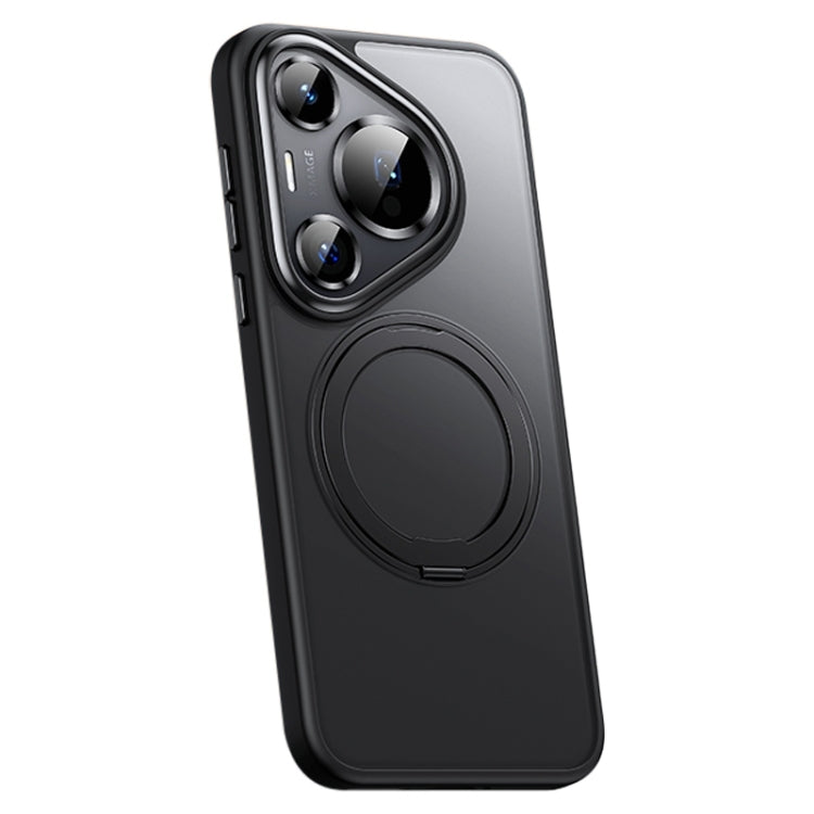 For Huawei Pura 70 Pro Frosted 360 Rotating Holder Magnetic Full Coverage Shockproof Phone Case