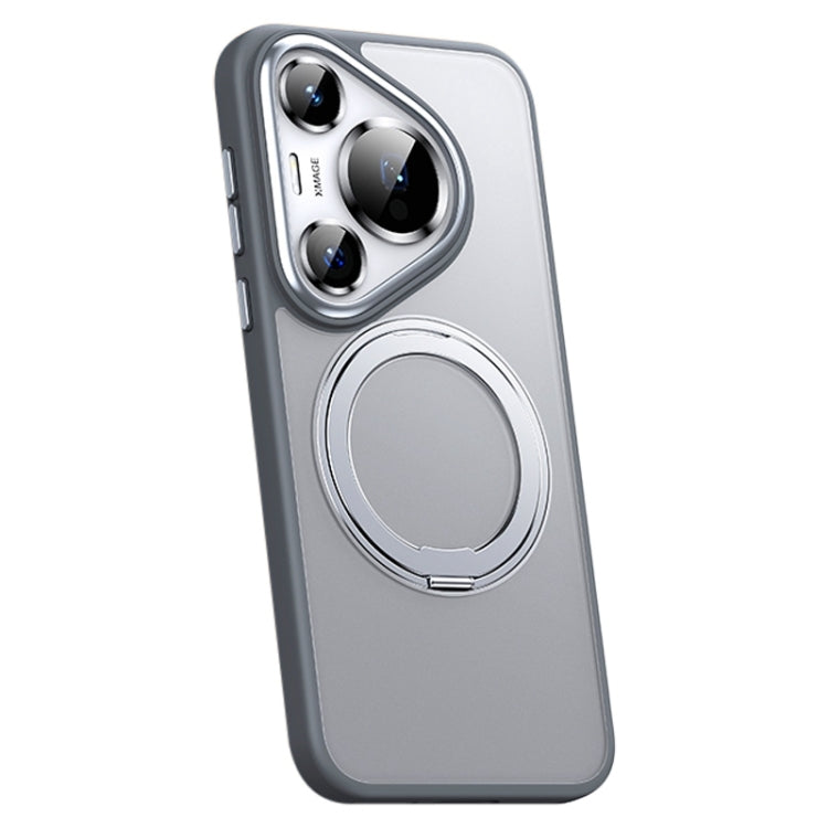For Huawei Pura 70 Pro Frosted 360 Rotating Holder Magnetic Full Coverage Shockproof Phone Case