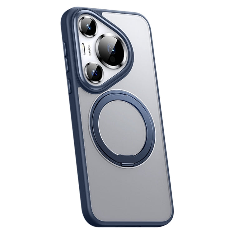 For Huawei Pura 70 Pro Frosted 360 Rotating Holder Magnetic Full Coverage Shockproof Phone Case