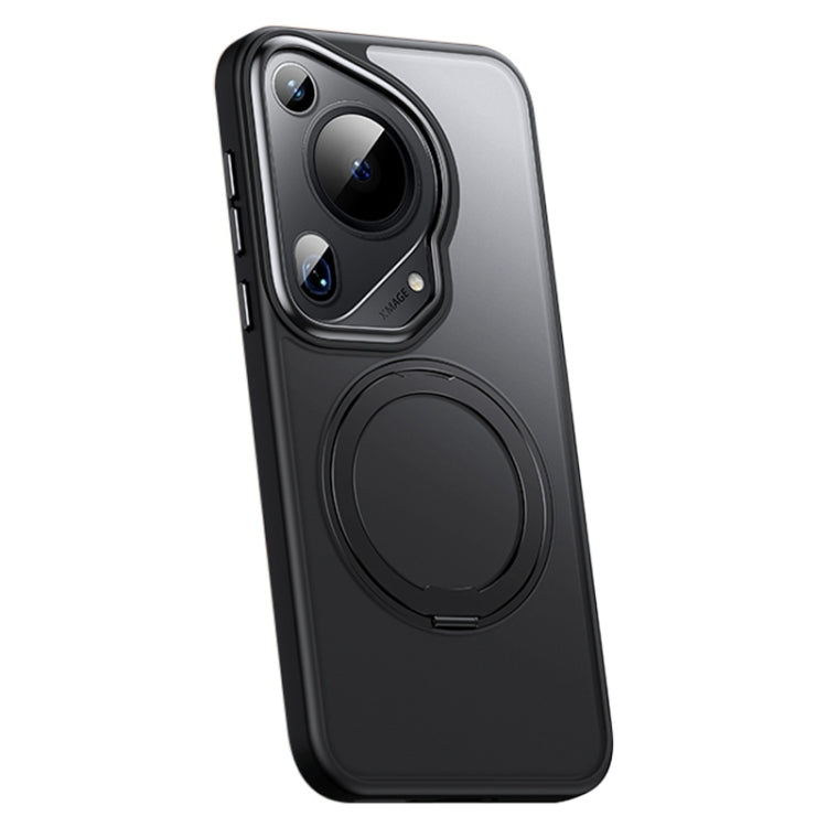 For Huawei Pura 70 Ultra Frosted 360 Rotating Holder Magnetic Full Coverage Shockproof Phone Case