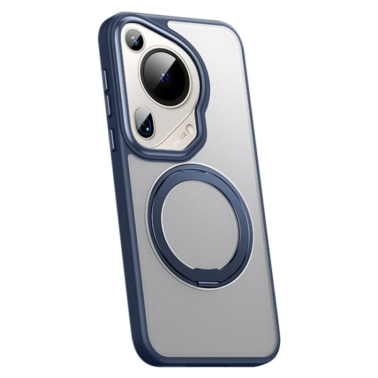 For Huawei Pura 70 Ultra Frosted 360 Rotating Holder Magnetic Full Coverage Shockproof Phone Case