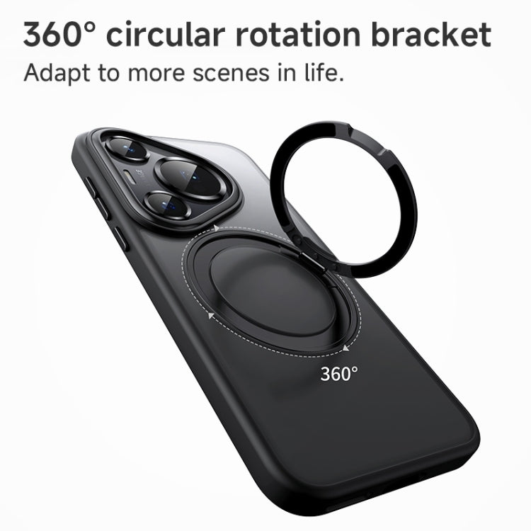 For Huawei Pura 70 Ultra Frosted 360 Rotating Holder Magnetic Full Coverage Shockproof Phone Case