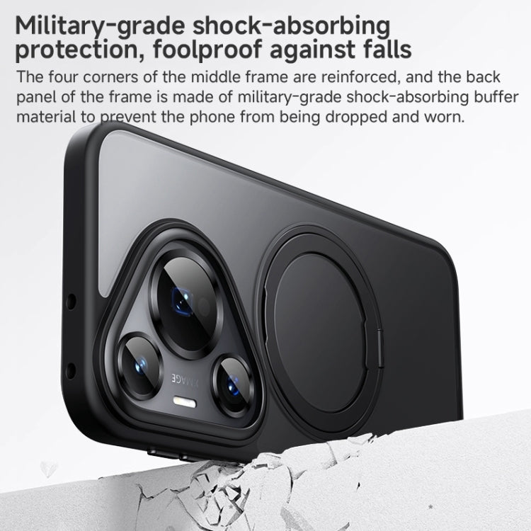 For Huawei Pura 70 Pro Frosted 360 Rotating Holder Magnetic Full Coverage Shockproof Phone Case