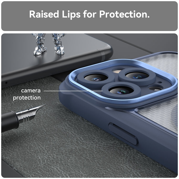 For iPhone 15 Pro Carbon Fiber Texture MagSafe Translucent Phone Case