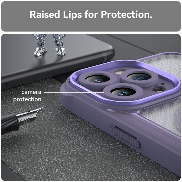 For iPhone 15 Carbon Fiber Texture MagSafe Translucent Phone Case