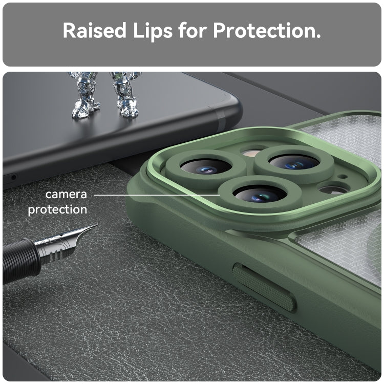 For iPhone 11 Pro Max Carbon Fiber Texture MagSafe Translucent Phone Case
