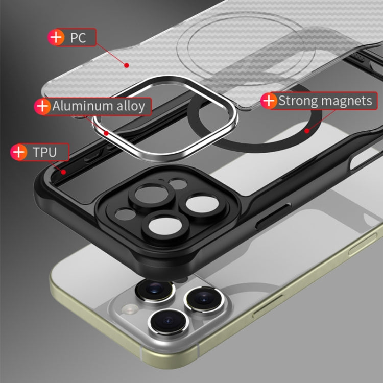 For iPhone 16 Pro Carbon Fiber Texture MagSafe Translucent Phone Case