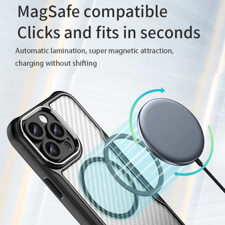 For iPhone 16 Pro Carbon Fiber Texture MagSafe Translucent Phone Case